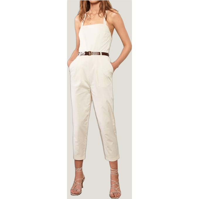 BA&SH Combinaison Chad Ecru Size: L | Jumpsuits Outlet | Dames | Wit