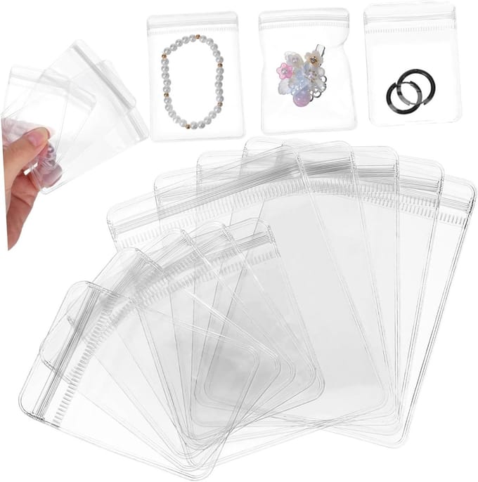 Opbergzakjes - Sieraden Tasjes - Kleine Spullen Sorteren - Druksluiting - Twee Maten - Transparant