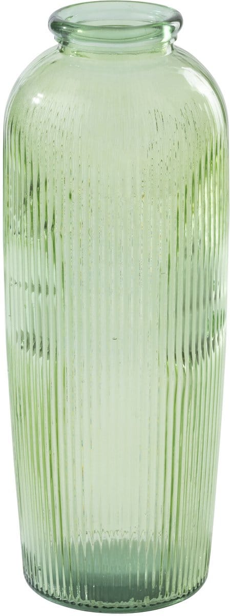J-Line vaas Gestreept - glas - lichtgroen