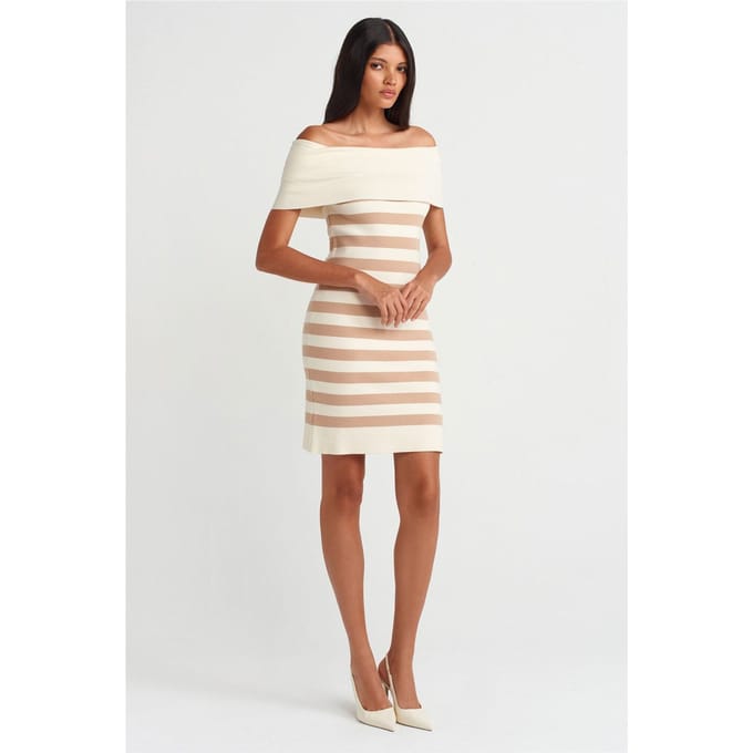Gestreepte Ribbels Bodycon Mini jurk