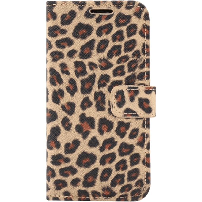 Vili iPhone 13 Pro Luipaardprint Bookcase Hoesje  Bruin