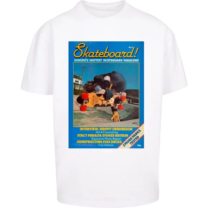 Merchcode - The Skateboard Magazine Cover No 8 Oversize Heren T-shirt - XXL - Wit