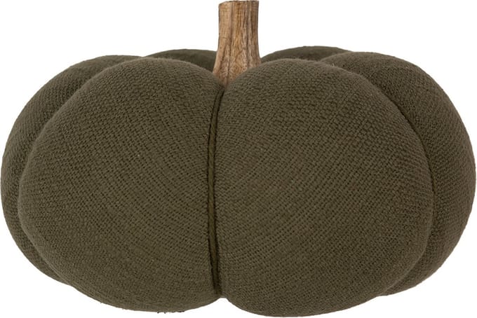 Clayre & Eef Decoratie Pompoen Ø 20x14 cm Groen Polyester Herfst decoratie
