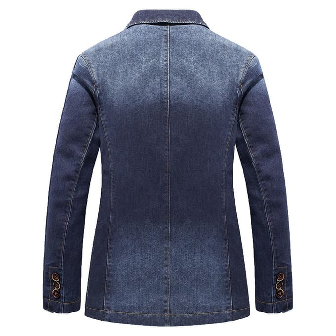 Denim Pak Heren Business Casual Losse Grote Maat Jeugd Denim Pak Jas Jas L gray