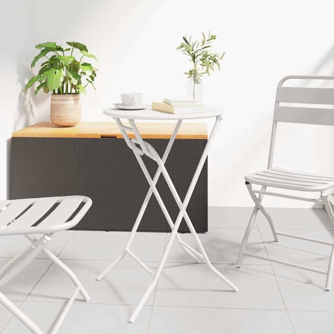 vidaXL Tuinstafel Wit 50 x 50 x 72 cm Metaal