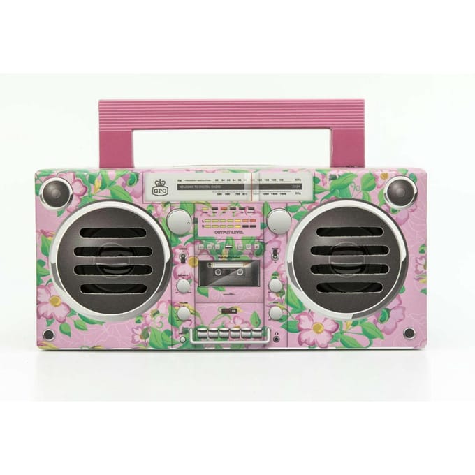 GPO BRONXPINK - Draagbare bluetooth speaker Bronx, jaren '80, roze