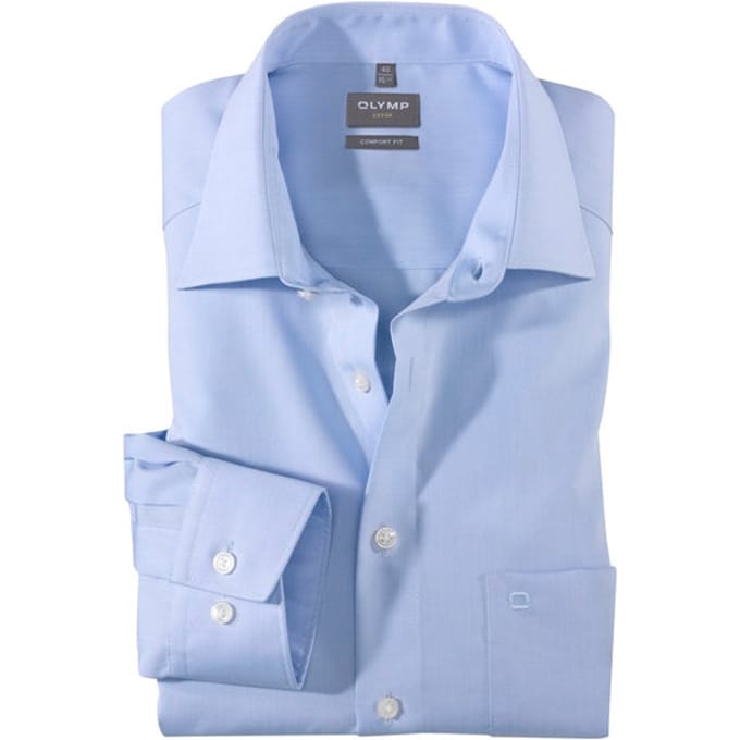 OLYMP Luxor Overhemd, Comfort Fit, New Kent, Bleu