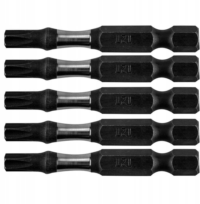 5x 50 mm Torx T27 slagbit S2 staal 1/4" bitset