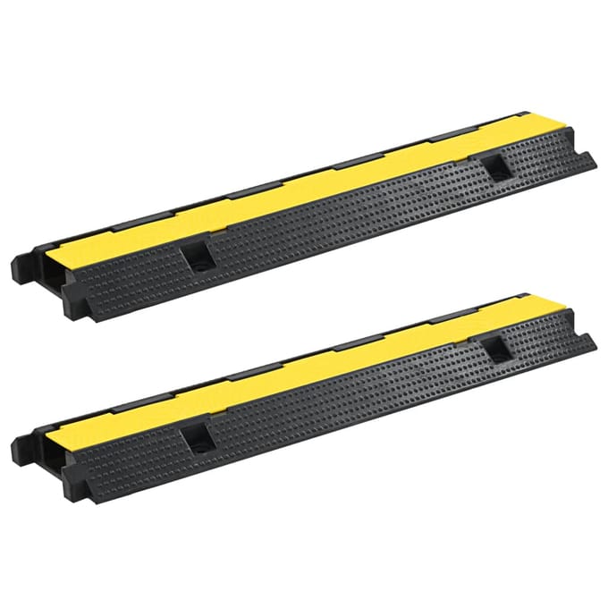 vidaXL - Kabelbeschermer - drempels - 1 - tunnel - 100 - cm - rubber - 2 - st