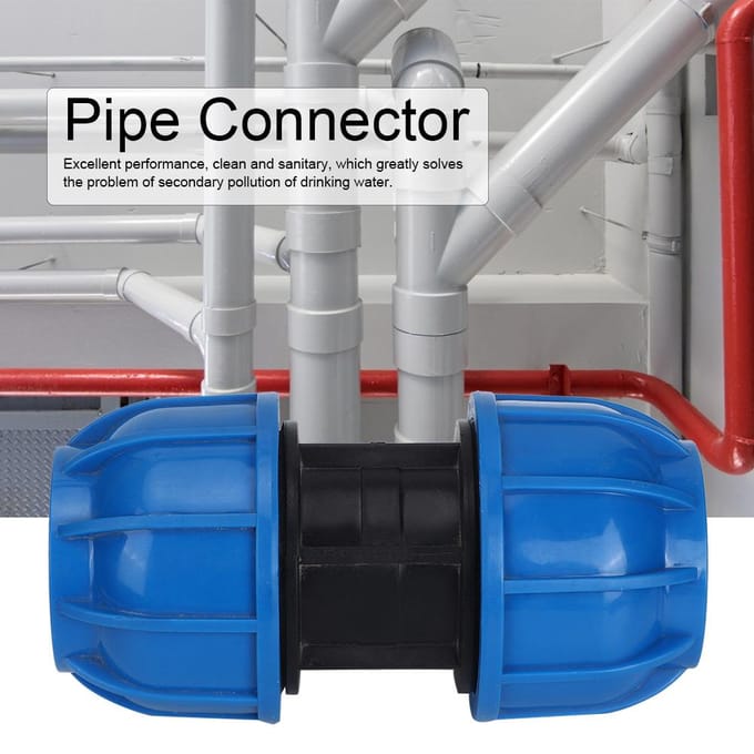 Waterpijp Koppelingen PE Plastic Rechte Pijp Koppeling Adapter 63mm naar 63mm