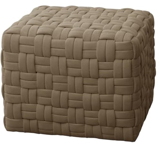 Braided Pouf Stool for Chair - Stylish Upholstered Footrest for Home