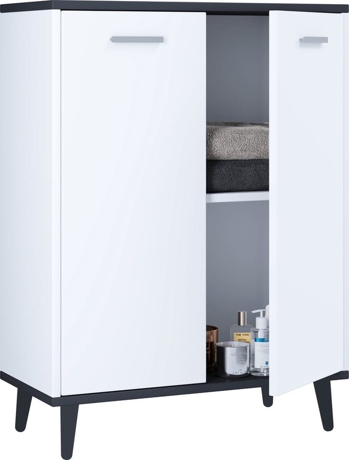 Houten ladekast dressoir highboard dressoirkast Lindas draaideuren