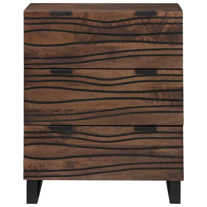 vidaXL - Dressoir - Bruin - 60 - x - 33.5 - x - 75 - cm - Massief - mangohout