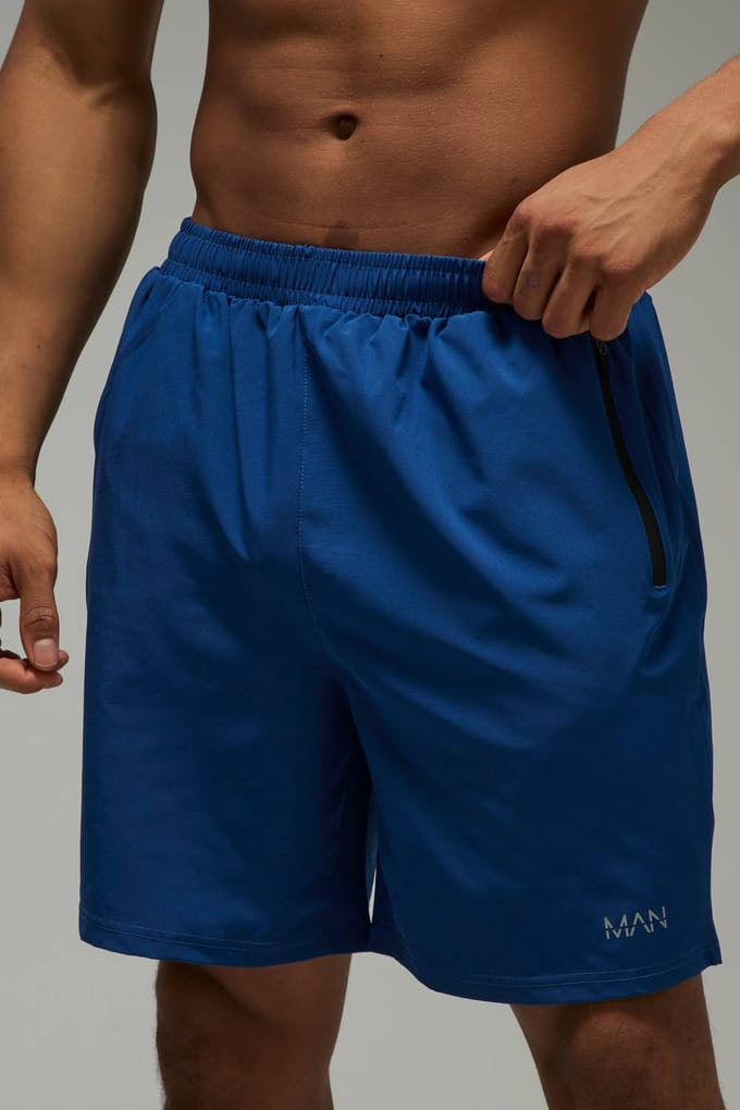 Men's Active Regular Fit Stretch Geweven 7inch Short | Navy | Size XS