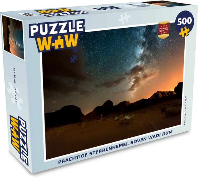 Puzzel Prachtige sterrenhemel boven Wadi Rum - Legpuzzel - Puzzel 500 stukjes