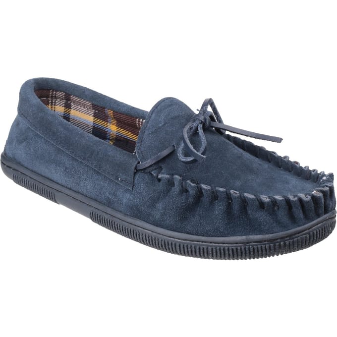 Cotswold Alberta Suède Heren Pantoffels In Marineblauw