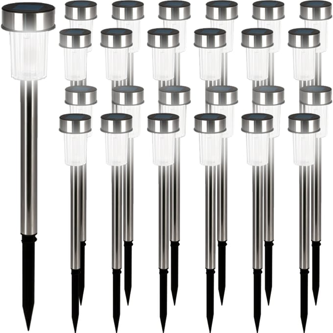 LED zonnelamp set van 24 roestvrij staal 36,5cm