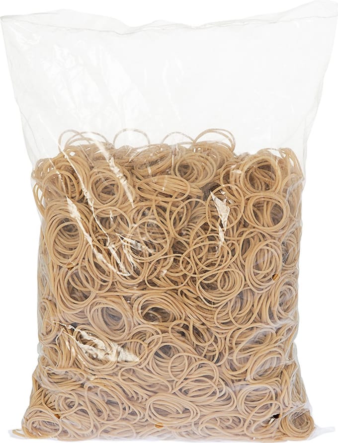 Rubbermagazijn - Elastiekjes - Rubber - Bruin - 30x1,5mm - Circa 4700 stuks - Kleine elastiekjes