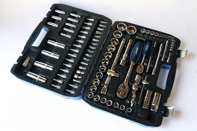 Doppenset / Dopsleutelset 1/4" en 1/2" 94-delig