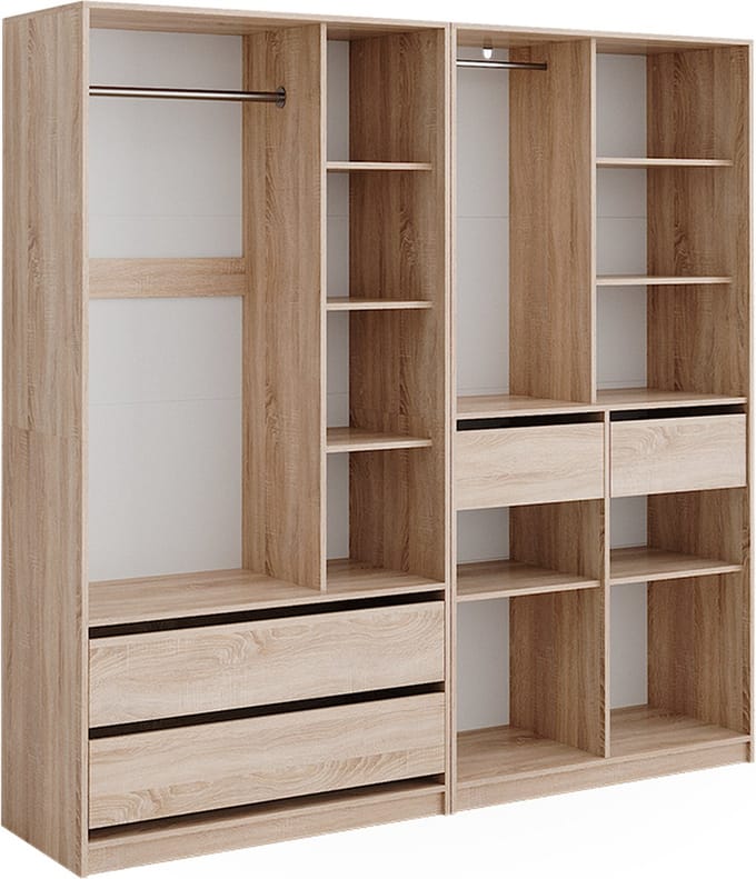 Vicco Elmo Garderobekast – 200 x 200 cm Set van 2 Sonoma