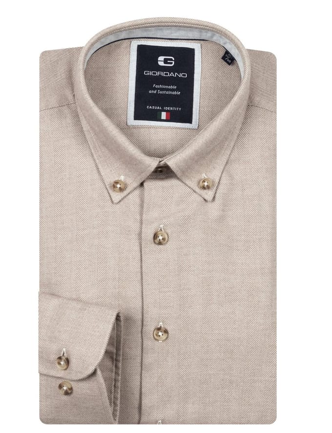 Giordano overhemd beige button down