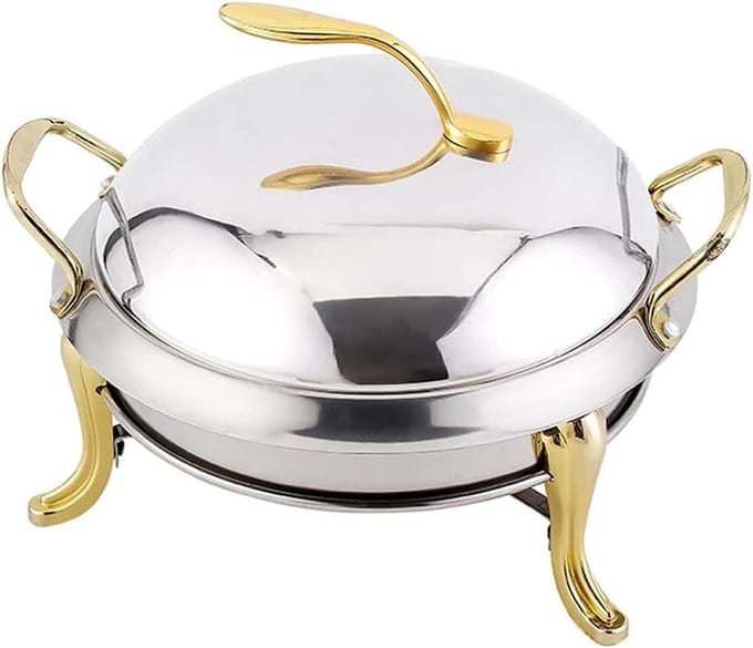 Chafing Dish Set - Buffet Warmer - Warme Gerechten Serveren - Roestvrij Stalen Constructie - Full Size - Goud