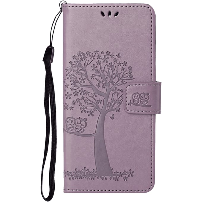 Comfycase Samsung Galaxy S21 Plus Bookcase Hoesje Uiltjes Paars