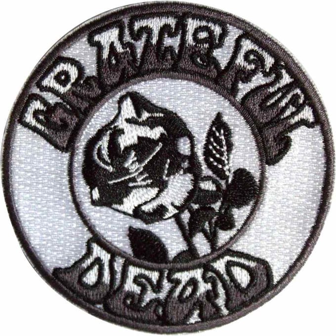 Grateful Dead - Black & White Rose Patch - Wit/Zwart