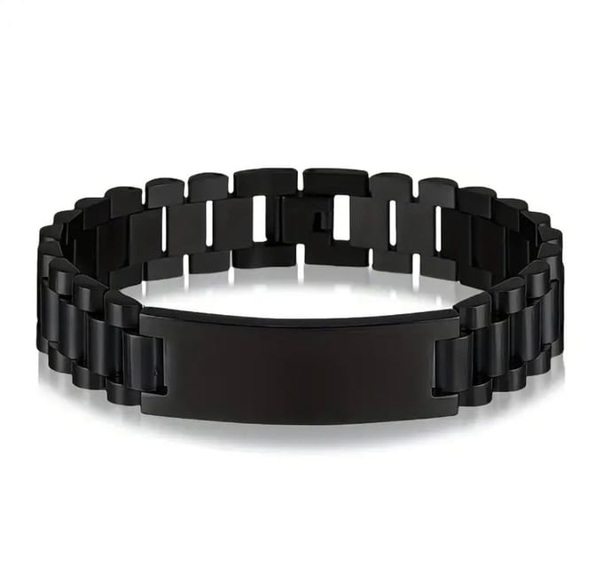 Mpariz - Dames en Herenarmband - Titanium - RVS - Zwart