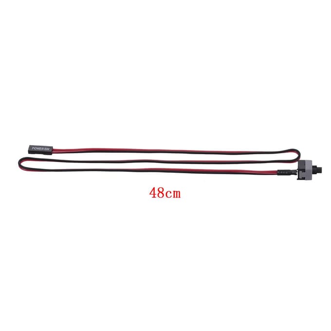 PC-voedingskabel 48 cm 2-pins SW-kabel Aan/uit/reset-drukknop ATX Desktopcomputerbehuizing Moederbord Black Red black