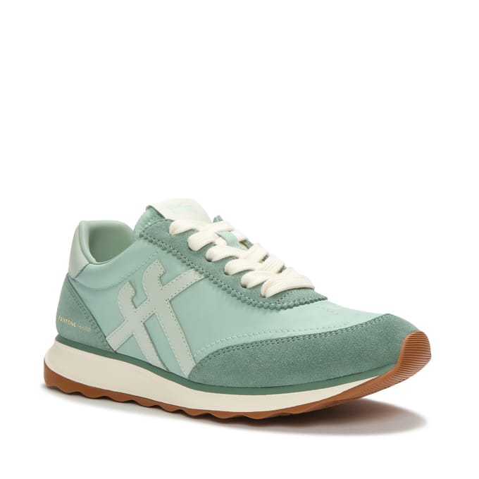 FitFlop X Pantone Retro-Q Suède Dames Groen Sneakers