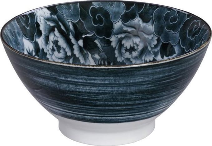 Tokyo Design Studio - Lion Peony Kom Zwart 20x7.2cm