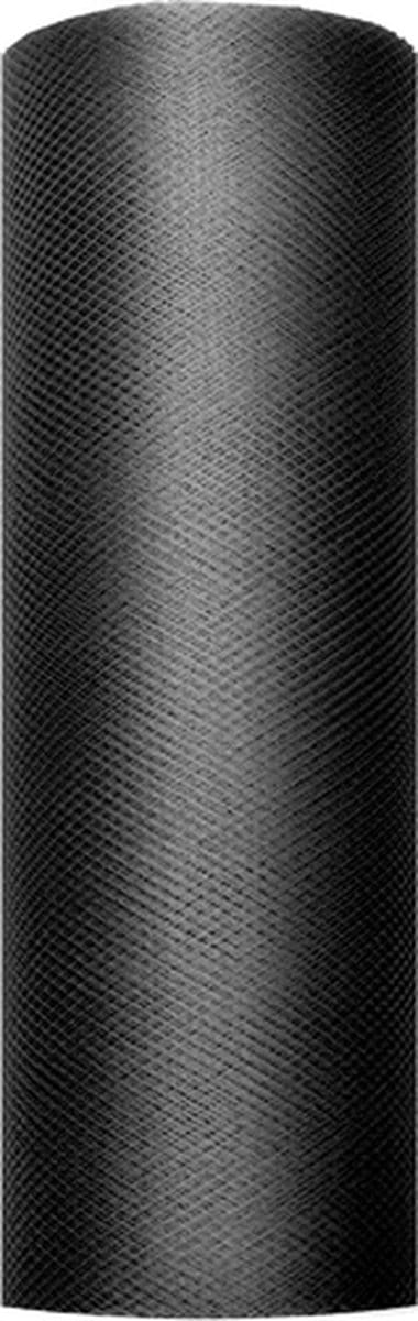 Tule stof Zwart 9 meter x 15 cm