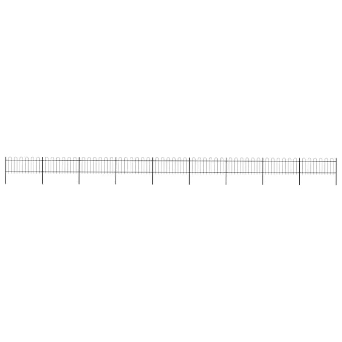 vidaXL - Tuinhek - met - ringtop - staal - 1506x80 - cm - zwart