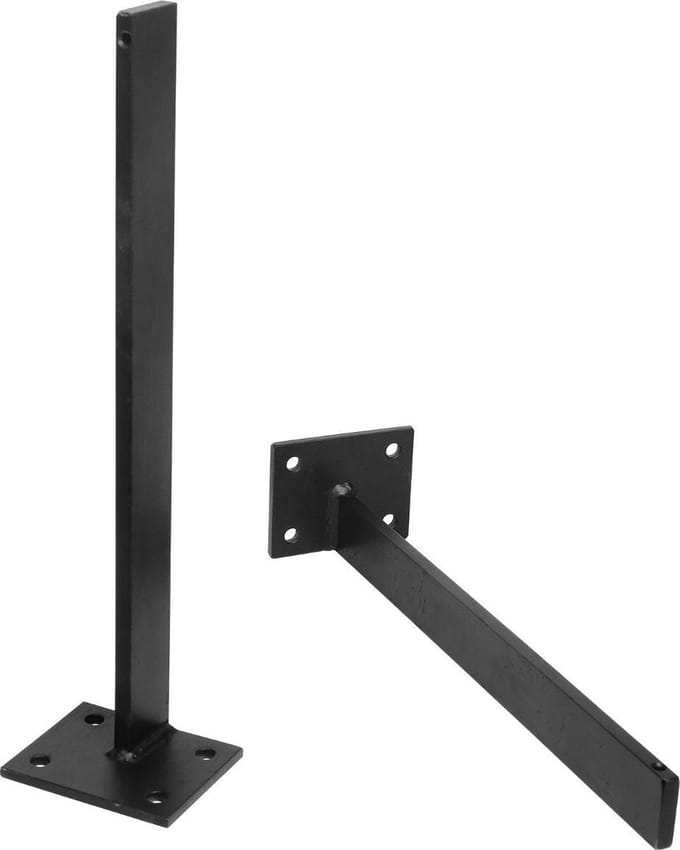 Teakea - Set van 2 zwarte muurbeugels staal 30 cm diep - 120 kg