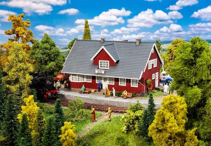 Station Zweeds Houtbouwmodel Schaalmodel Bouwpakket