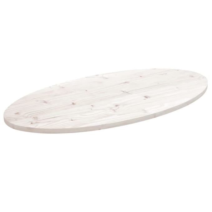 vidaXL Tafelblad ovaal 110x55x2,5 cm massief grenenhout wit