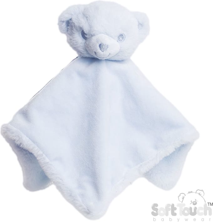 Soft Touch Eco Recycled Knuffeldoekje Beertje 36x36 Cm blauw