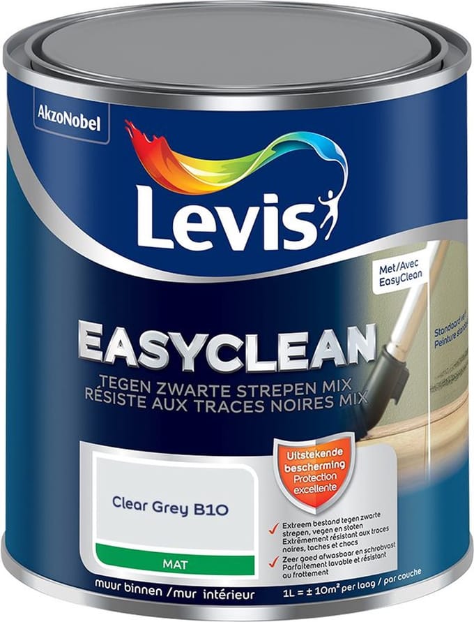 Levis - Easyclean Tegen Zwarte Strepen Mix - Clear Grey B10 - Mengverf - 1 L