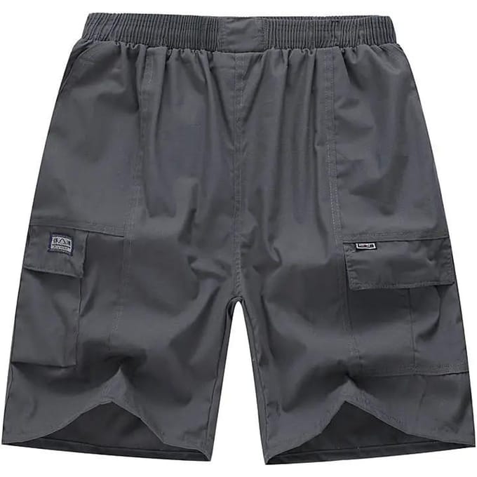 Korte broek voor mannen van middelbare en oudere leeftijd, losse casual vijfpuntsbroek, broek met rechte pijpen 5XL gray