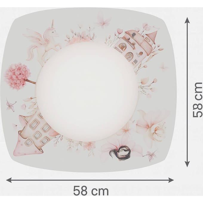 Elobra LED plafondlamp Feenwelt Starlight, wit/roze, lengte 58 cm