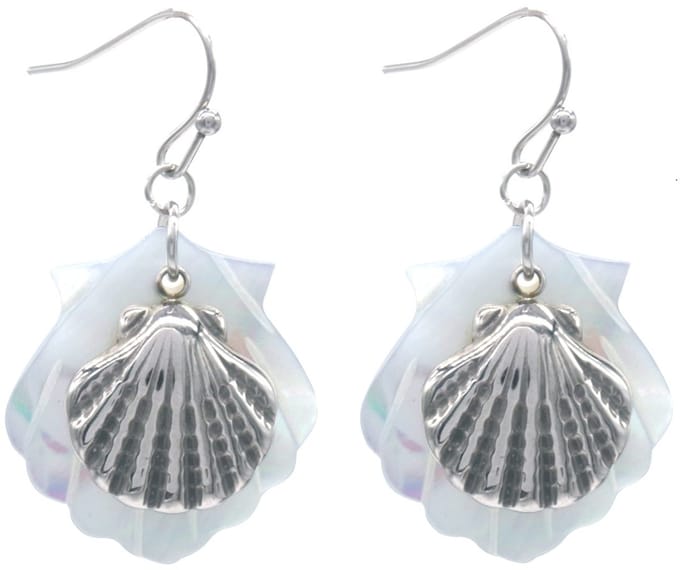 Dames Oorbellen – RVS – Schelp Design – Zilverkleurig – 4cm – Subtiele Glans