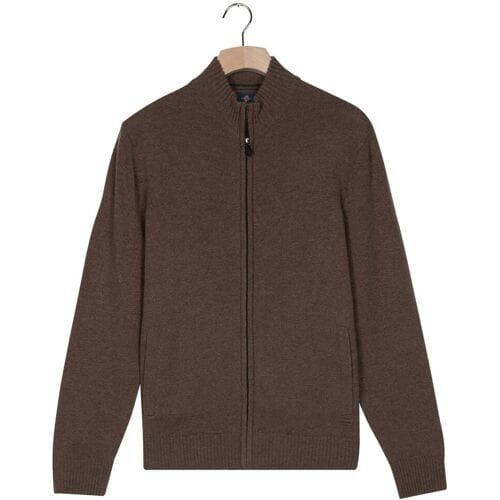 Baileys Vest Full Zip Lambswool Single Knit Donker Taupe / male