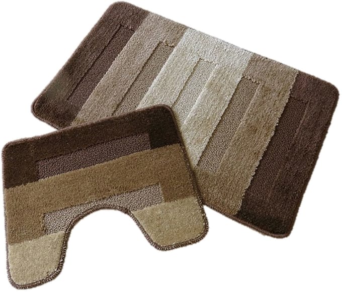Badmat set bruintinten - 50 x 80 cm + 40 x 50 cm