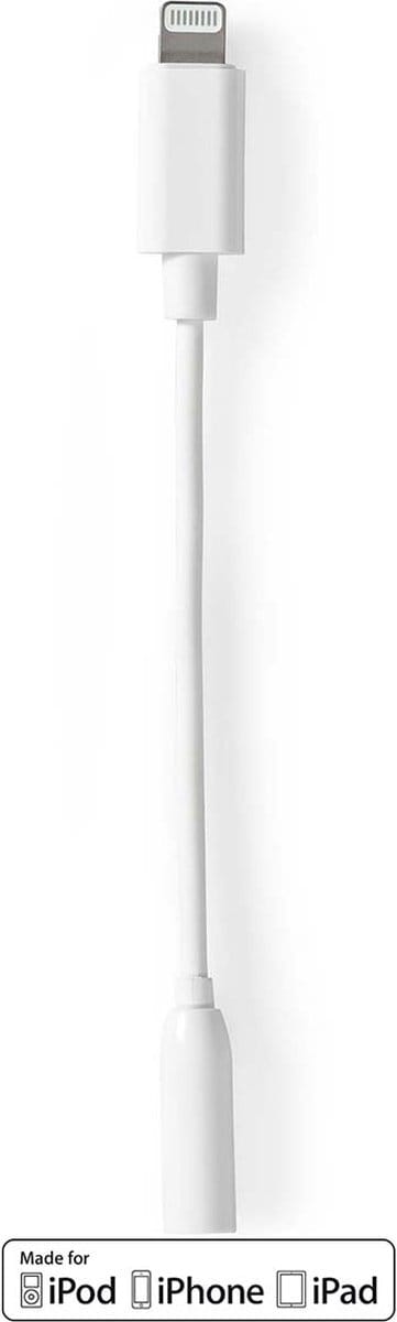 Nedis Lightning-Adapter - Apple Lightning 8-Pins - 3,5 mm Female - Vernikkeld - 0.10 m - Rond - PVC