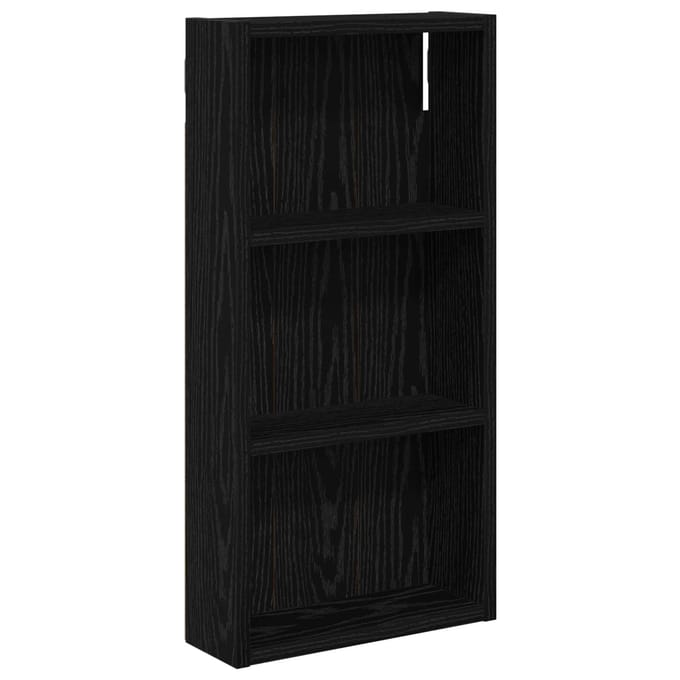 vidaXL - Badkamer - wandkast - Zwarte - Eik - 30 - x - 10 - x - 60,5 - cm