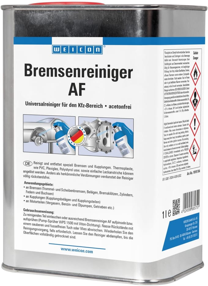 WEICON Remmenreiniger AF – 1 L – Acetonvrij voor auto motor fiets
