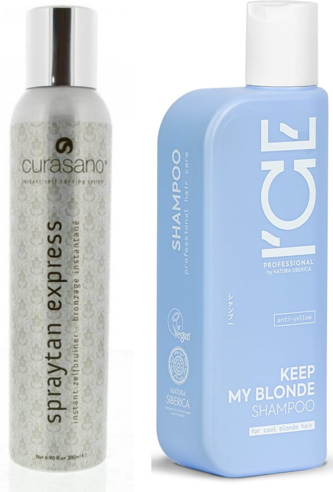 CURASANO Spraytan, Tanning Spray, 200ml + Bio / Vegan Keep My Blonde Shampoo