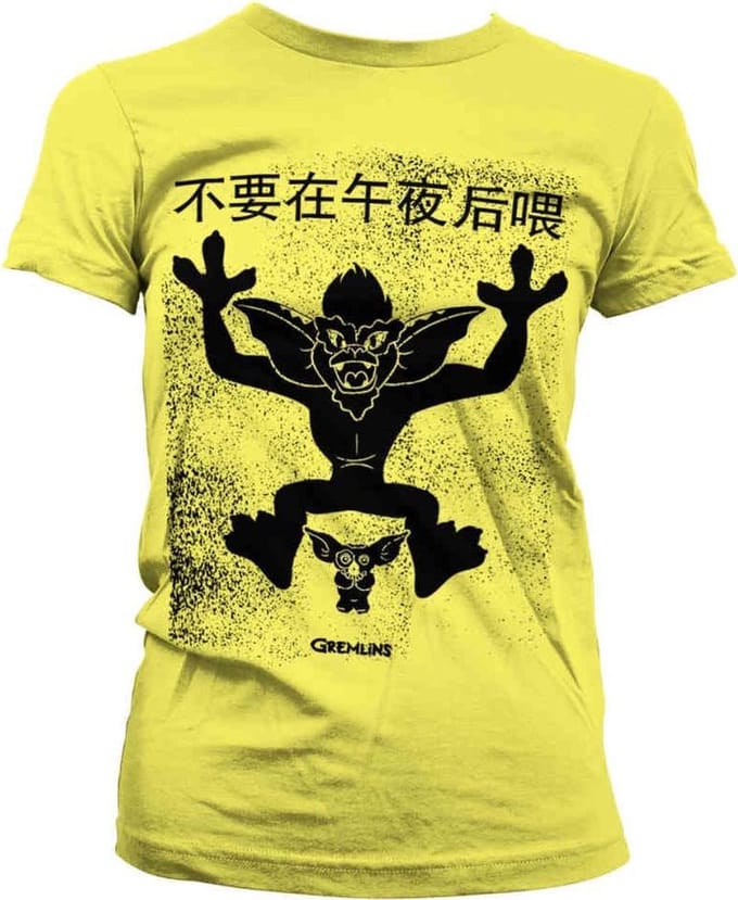 Gremlins Dames Tshirt -L- Chinese Poster Geel
