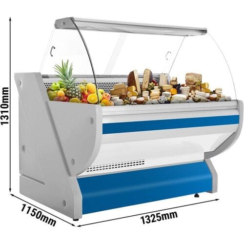 GGM Gastro Kühl-/ Fleischtheke - 1300mm - Blau - mit Fleischlicht & beleuchteter Frontblende